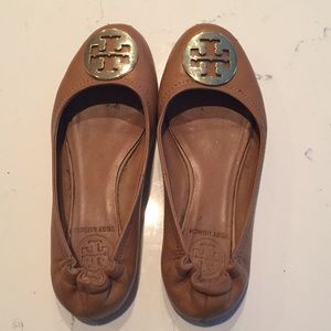 ❤️Tory Burch Reva Flat Camel Brown 8